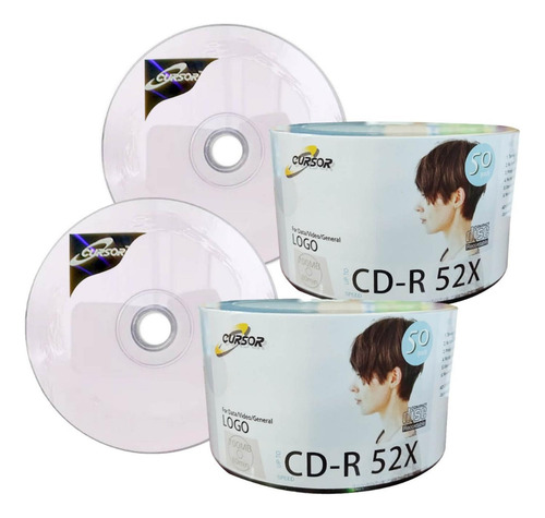 Cd-r 52x700 Mb Logo 2 Packs X 50 Un=100 Un. Cursor