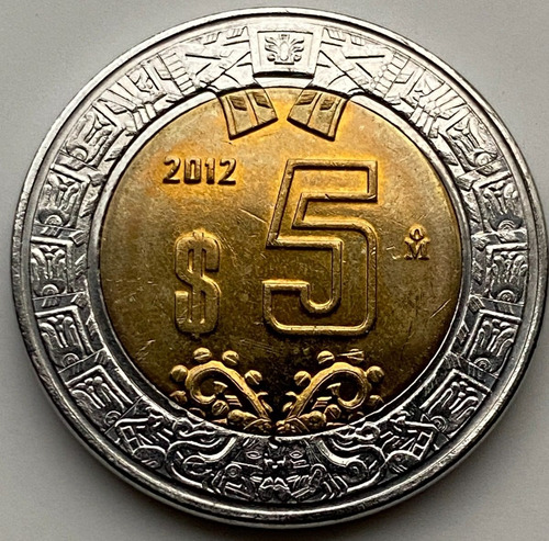 Mex19294 México 5 Pesos 2012 Unc-bu Ayff
