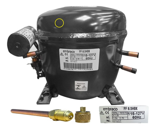 Ff8,5hbk Compresor Embraco 1/4 L R134a 115v L/m/hbp Nuevo