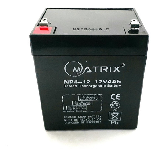 Bateria Ups Moto 12v 4 Amp Matrix Lampara Emergencia 8694