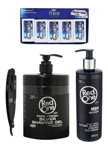 Redone Aftershave+ Gel Afeitar 1l+portanavaja Negro+navajas