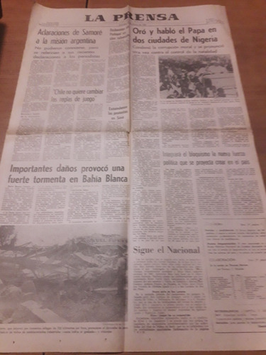 Tapa Diario La Prensa 14 2 1982 Beagle Bahia Blanca Tormenta