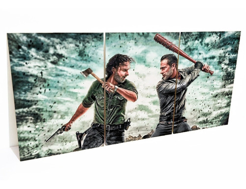 The Walking Dead Serie Cuadro Tríptico Moderno Xl Twd