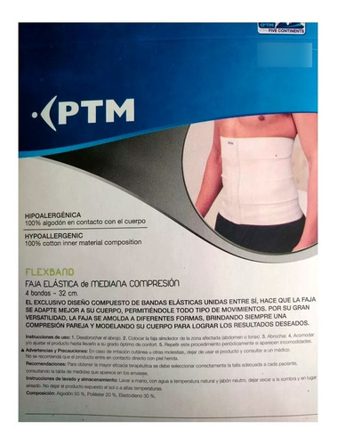 Imagen 5 de 5 de Faja Flexi Bandas Post Quirúrgica Ptm 3300