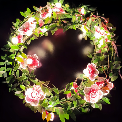 Decoración Navideña De 2 M Y 20 Led Con Forma De Flor De Cer