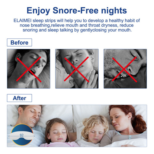Sleep Strips, Cinta Para Dormir Y Boca, Para Detener Los Ron