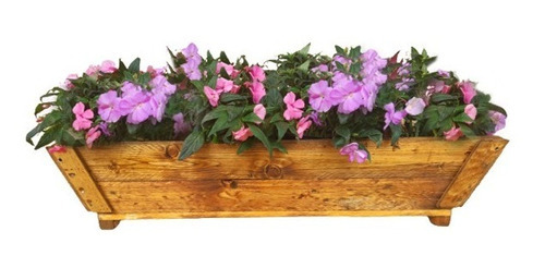Imagen 1 de 7 de Maceta De Madera Tipo Jardinera De 80 Cm De Largo Color Roble