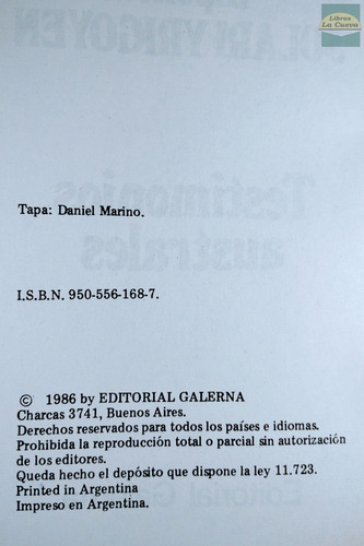 Imagen 3 de 4 de Testimonios Australes - Hipolito Solari Yrigoyen - Nuevo