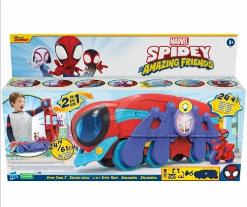 Carro Spiderman Aracnom vil 2 En 1 De Hasbro. Luz Y Sonido