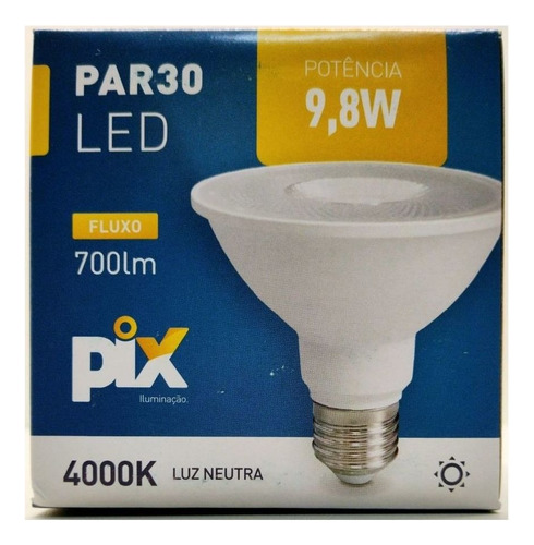 Lâmpada Led Pix Par30 9,8w 4000k Ip20 Bivolt Cor da luz 4000K Branco-Neutro 110V/220V