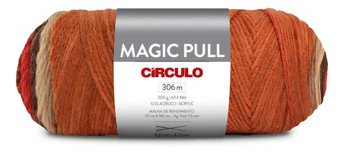 1 Novelo De Lã Magic Pull 200g - Circulo Cor 8644 - Bala De Mel