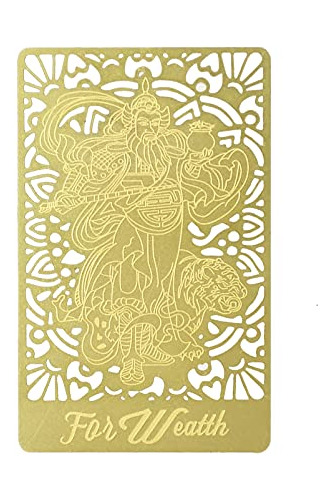 Dios De La Riqueza Fengshui Con Tarjeta De Oro Y Tigre W4855