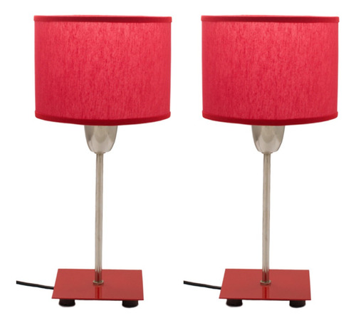2 Lámpara Velador Color Mesa De Luz Led Minimalista Moderna