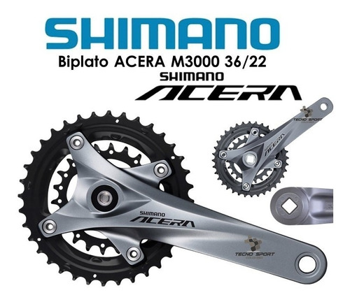 Plato Biela Shimano Acera M3000 36/22 9v Biplato Bicicleta