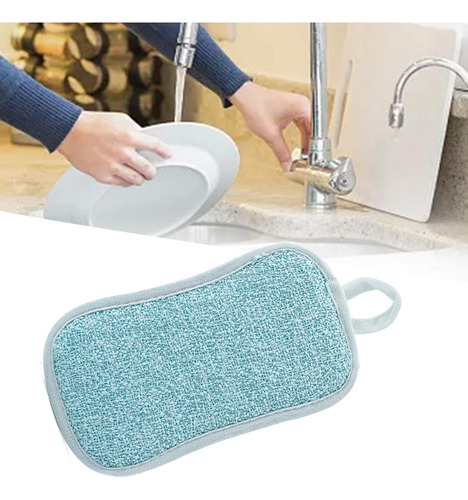 2 Almohadillas De Esponja Para Fregar Platos De Cocina Azul