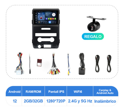 Dh1 Estéreo 2+32g Para Ford Lobo F-150 2009-2014 Cámara Gps