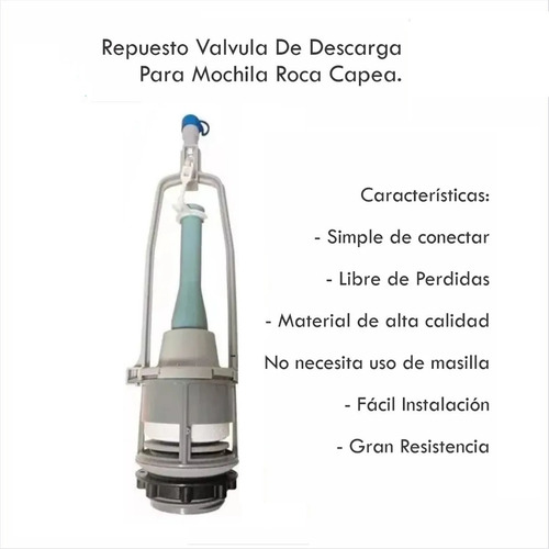 Imagen 3 de 8 de Repuesto Valvula Descarga Mochila Deposito Roca Capea Fiting