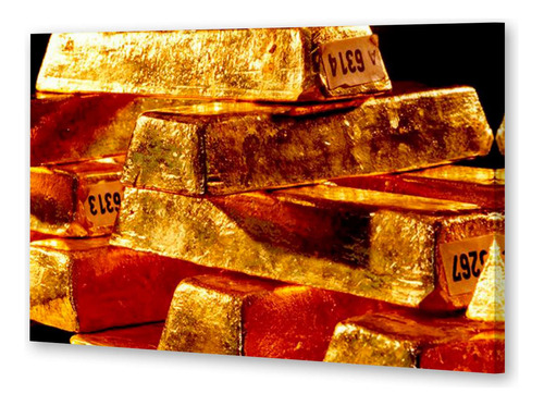 Cuadro Canvas Oro Lingotes Valores Gold Economia Money M1
