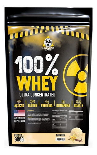 Whey Protein 100% Ultra Concentrado 900g Urgente Hoje Sabor Baunilha