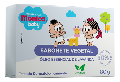 Sabonete Vegetal Óleo Essencial Lavanda Turma Da Mônica Baby