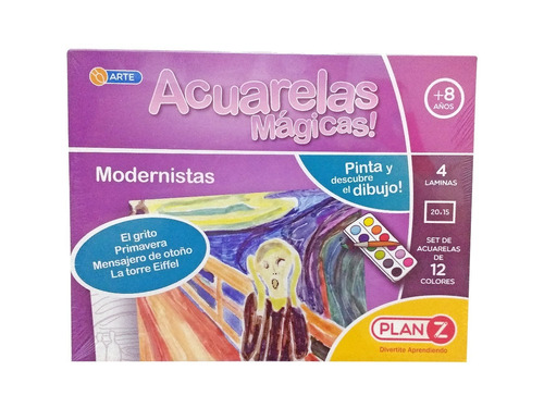 Juego De Acuarelas Mágicas Grandes Modernistas - Plan Z