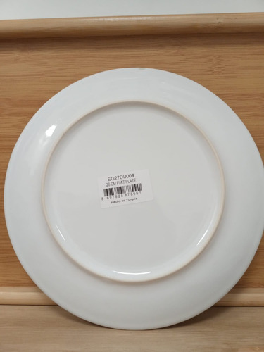 Imagen 5 de 9 de Set 8 Piezas Plato Playo Postre Liso Porcelana Blanca Import