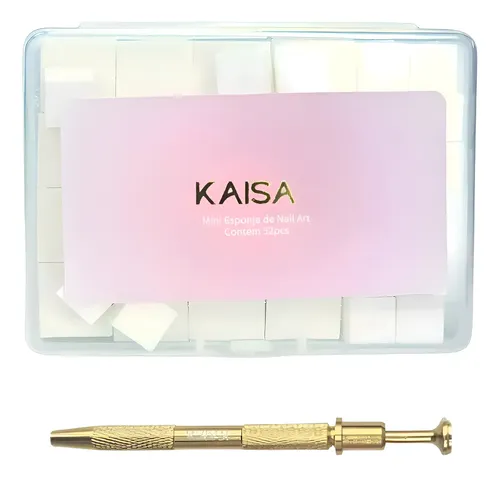 Kit Kaisa Mini Esponjas Esfumar E Caneta Garra Dourada