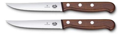 Set 2 Cuchillos Victorinox® Para Carne Línea Rosewood Color Marrón oscuro