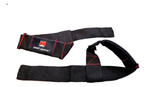 Cintas Para Levantamiento Powerlifting Straps Sport Maniac Color Negro