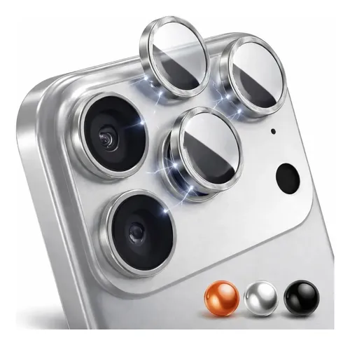 Peliculas Lente Camera Kit Para Iphone 17 Pro E 17 Pro Max Prateado