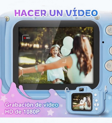 Cámara Digital Niño X10s Azul 1080 Mpx Compacta 32gb Memoria