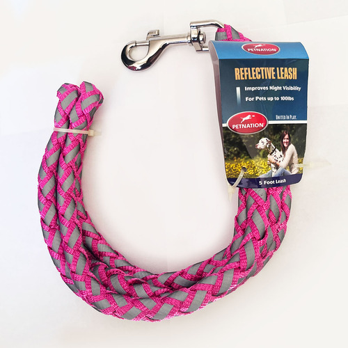 Correa 1.5 Mts, Para Mascotas de Hasta 100 Libras (Color Rosa)