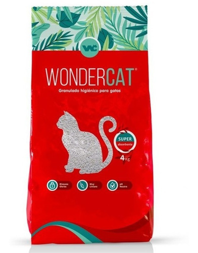 Wondercat Piedras Sanitarias Granuladas Absorbente 24k Gatos x 24kg de peso neto