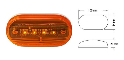 Faro Electronico Bivoltaje Oval Chico 4 Leds Cristal
