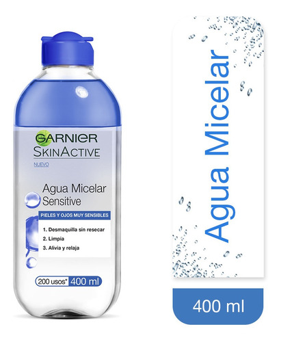 Imagen 1 de 6 de Agua Micelar Garnier Skin Active Desmaquillante 400 Ml