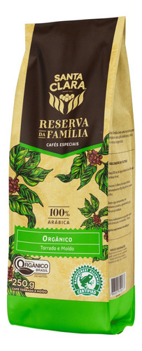 Café Torrado e Moído Orgânico Santa Clara Reserva da Família Pacote 250g
