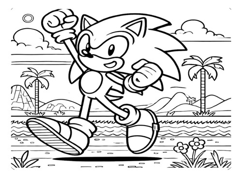 Livro Colorir Sonic Estilo Bobbie Goods 50 Folhas Capa Dura