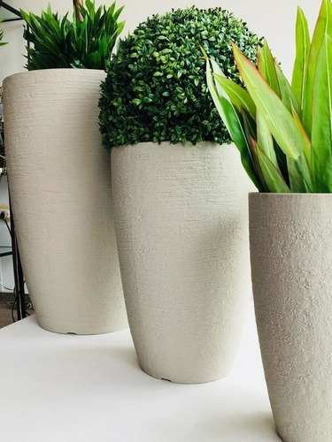 Maceta Conica Diseño Moderno Color Marmol 30x20x44 Jvom30 Mc