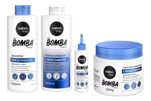 Kit Sos Bomba Shampoo Condicionador Tonico E Mascara Salon