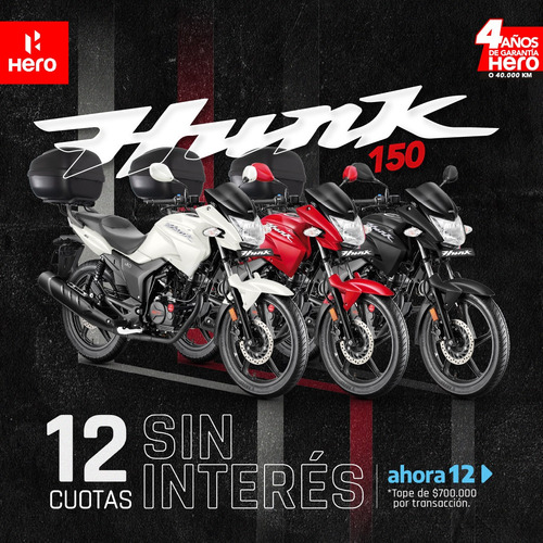 Imagen 3 de 17 de Hero Hunk 150 Hero Ciclofox Con Baul