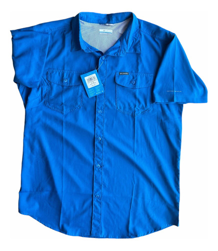 Camisa Columbia Hombre Utilizer Ii Solid Talla L Cco24 Azul