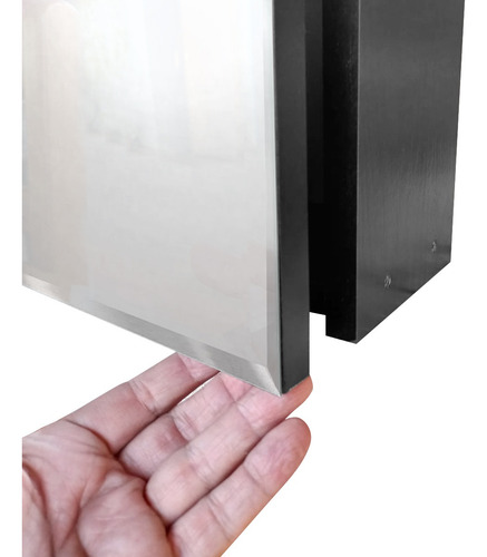 Armário P/ Banheiro Porta Espelho De Vidro Bemi Modulo20 Moldura Preto
