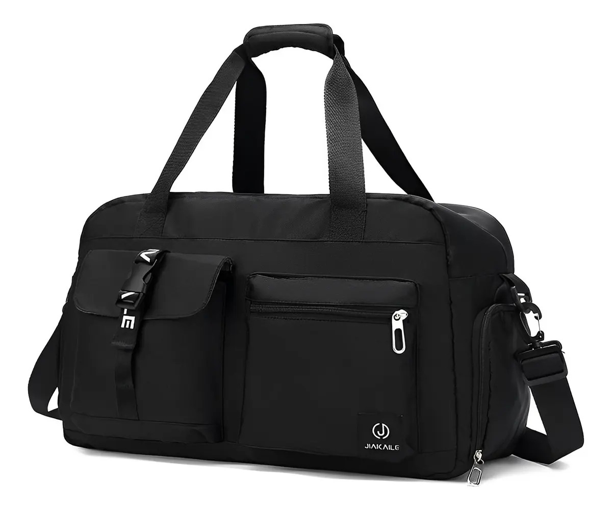 Bolsa Mala De Mão Mundo do Comercio Nylon Resistente Preto Feminina