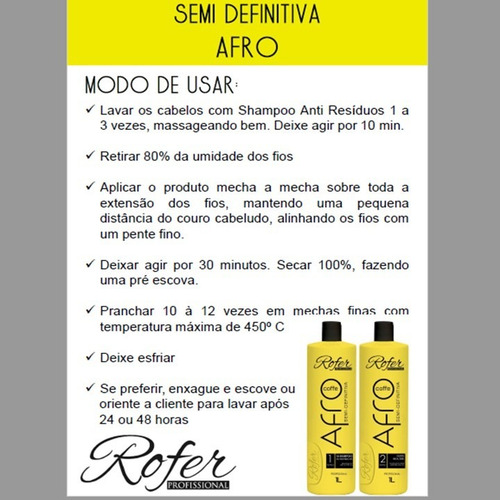 Imagem 4 de 8 de Kit 2 Progressiva Semi Definitiva Afro Rofer Profissional