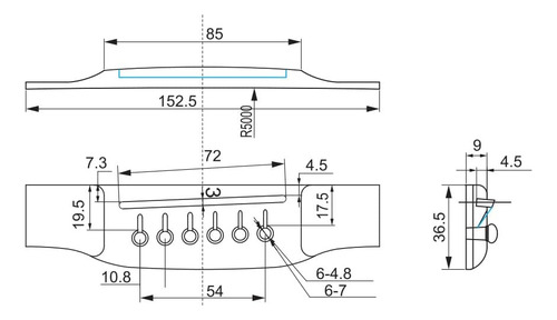 Disens Puente De Guitarra Acústica De 6 Cuerdas Madera, Tuer