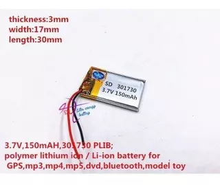 Bateria Fitbit Blaze 3,7v 150mah 3mm X 17mm X 30mm 2 Fios