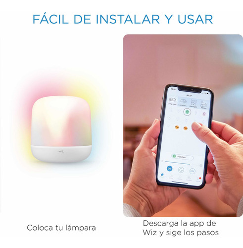 Imagen 6 de 10 de Lampara De Mesa Wiz Hero Multicolores Wi-fi Bt Google Alexa