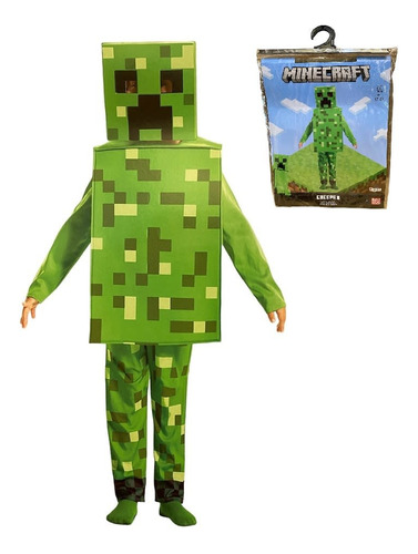 Disfraz Minecraft Creeper Fancy Niño - Niña Original Licencia