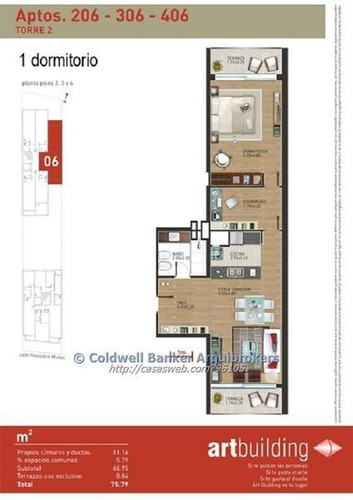 Imagen 2 de 20 de Apartamento Venta De 1 Y 1/2 Dormitorio Con 2 Terrazas Y 2 Garajes En Pocitos