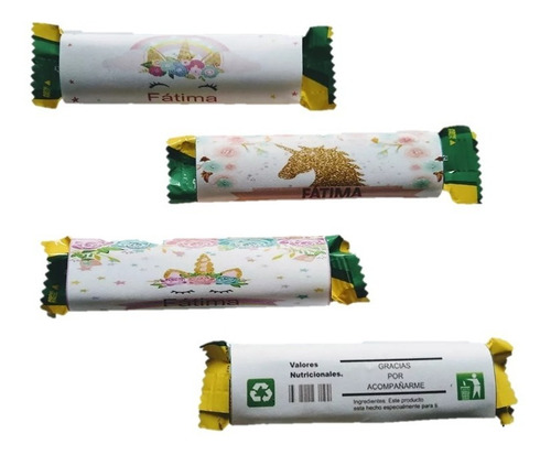 50 Chocolates Recuerdos Personalizados Bocadín - Unicornio